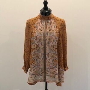 DR2 Soft Floral Hi Low Flowy Blouse